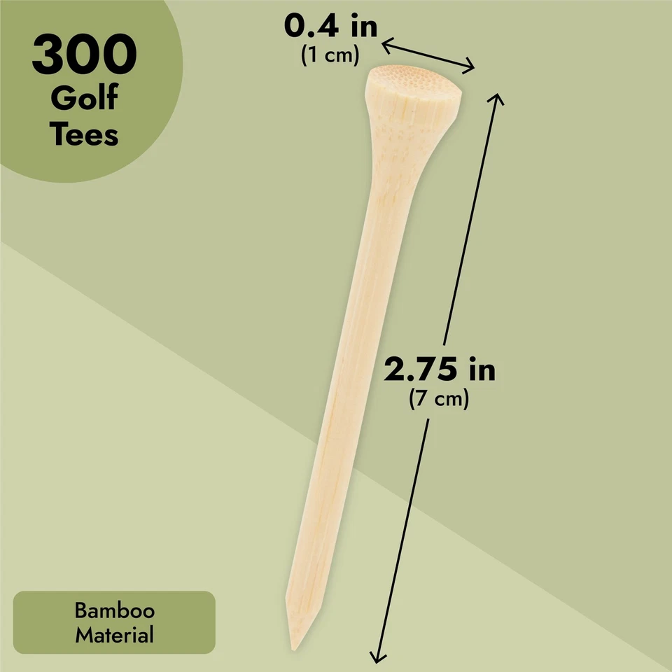 300 Pack Bamboo Golf Tees in Bulk (2 3/4 inch, Natural Wood Color) - Image 4 of 4