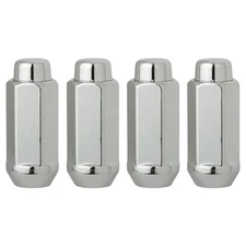 Chrome 9/16-18 Lug Nuts Closed End XXL Bulge; 22mm Hex; 2.35" Tall; Pack of 4