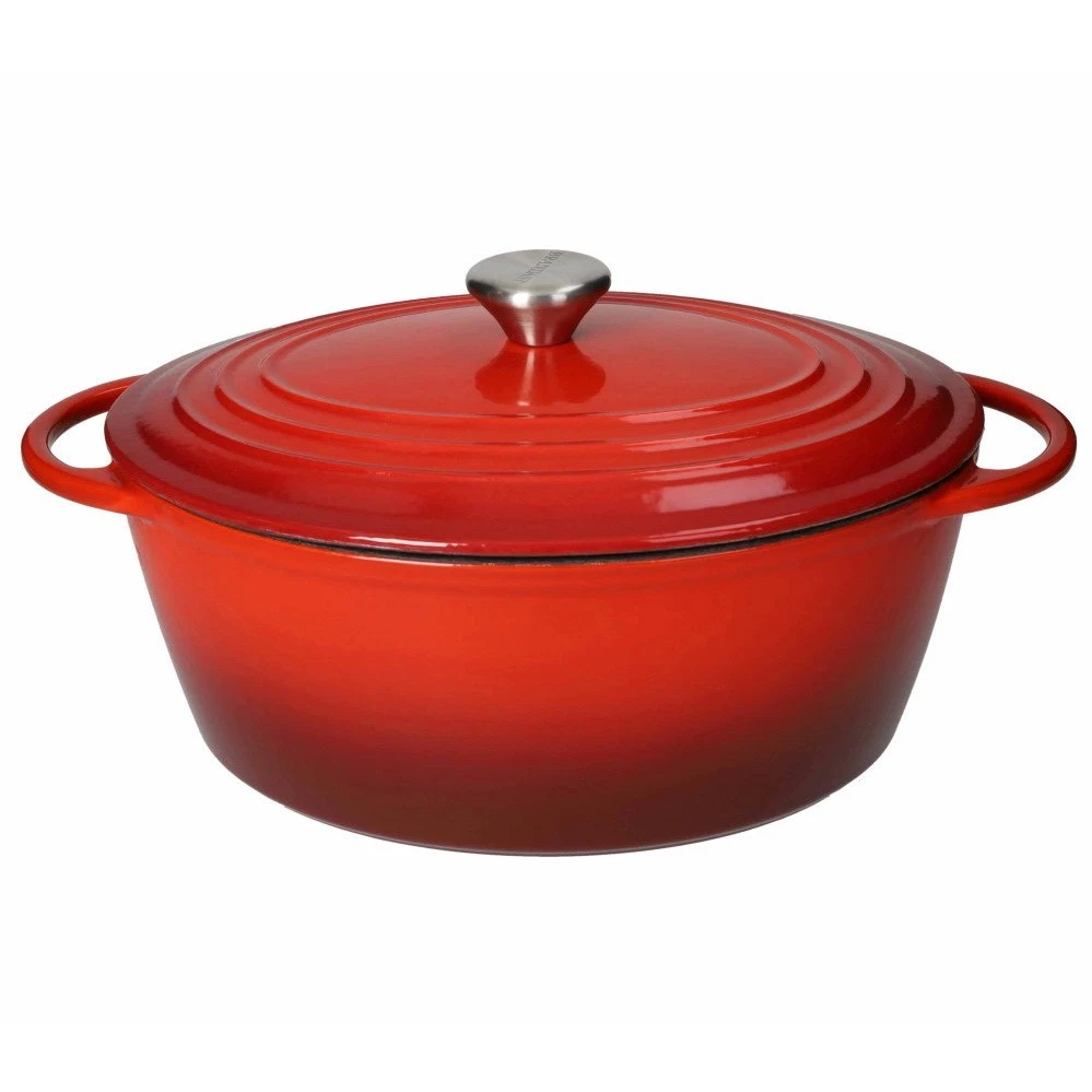 Casseruola In Ghisa Smaltata La Cuisine PRO 26 Cm – 4,75 L, Nero Lucido, Adatta A Tutti I Piani Cottura Inclusa Induzione, Forno, Lavastoviglie