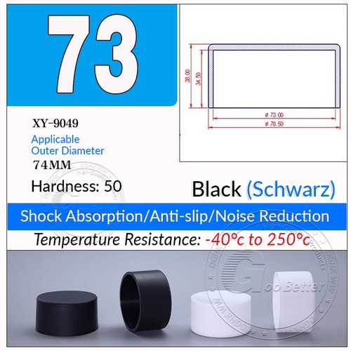 Black Pipe Tube Plugs End Cover Caps Silicone Rubber Round Blanking 3mm - 200mm - Picture 57 of 109