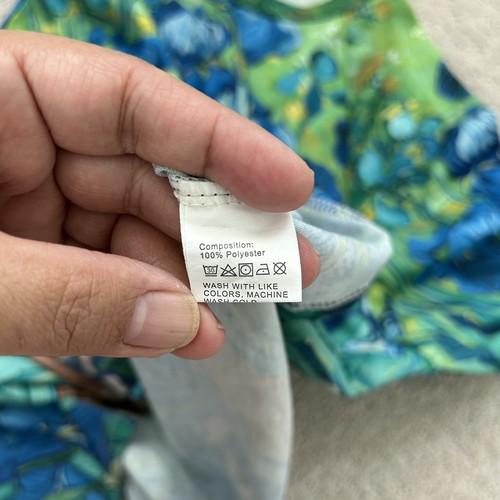 Camicia donna XL stampa artistica arte da indossare Van Gogh iris avvolgente colorata - Foto 8 di 9