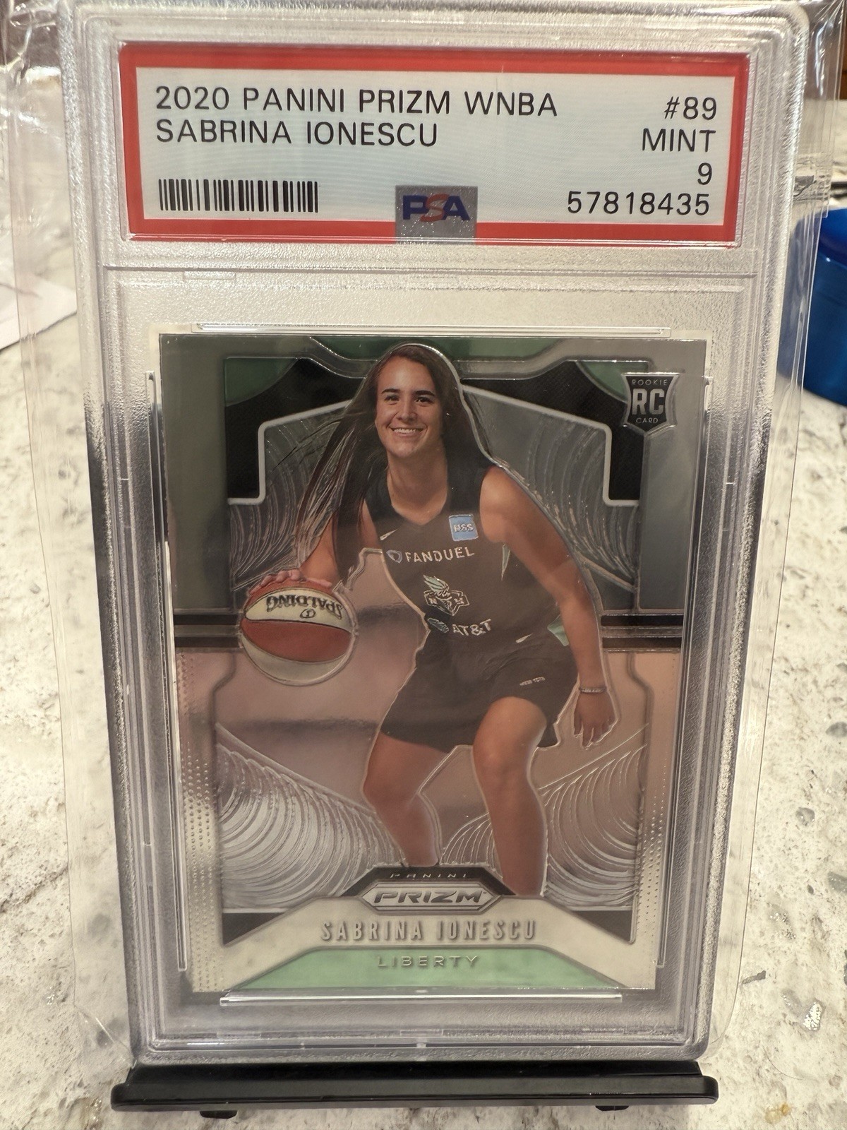 2020 Panini Prizm WNBA Sabrina Ionescu Rookie RC #89 PSA 9 Mint Liberty