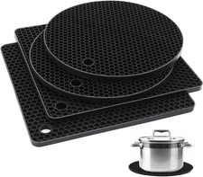 4 Pack Silicone Trivet Mats- Non-Slip Kitchen Mats - Multipurpose Pot Holders, D
