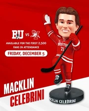 Macklin Celebrini Boston University Bobble Head Limited Edition *UNOPENED*