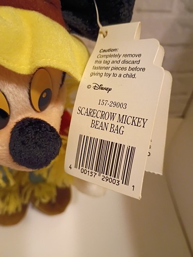 Disney Store WDW Tag Mickey Mouse as Scarecrow 8" Halloween Plush Toy NWT - Picture 3 of 9