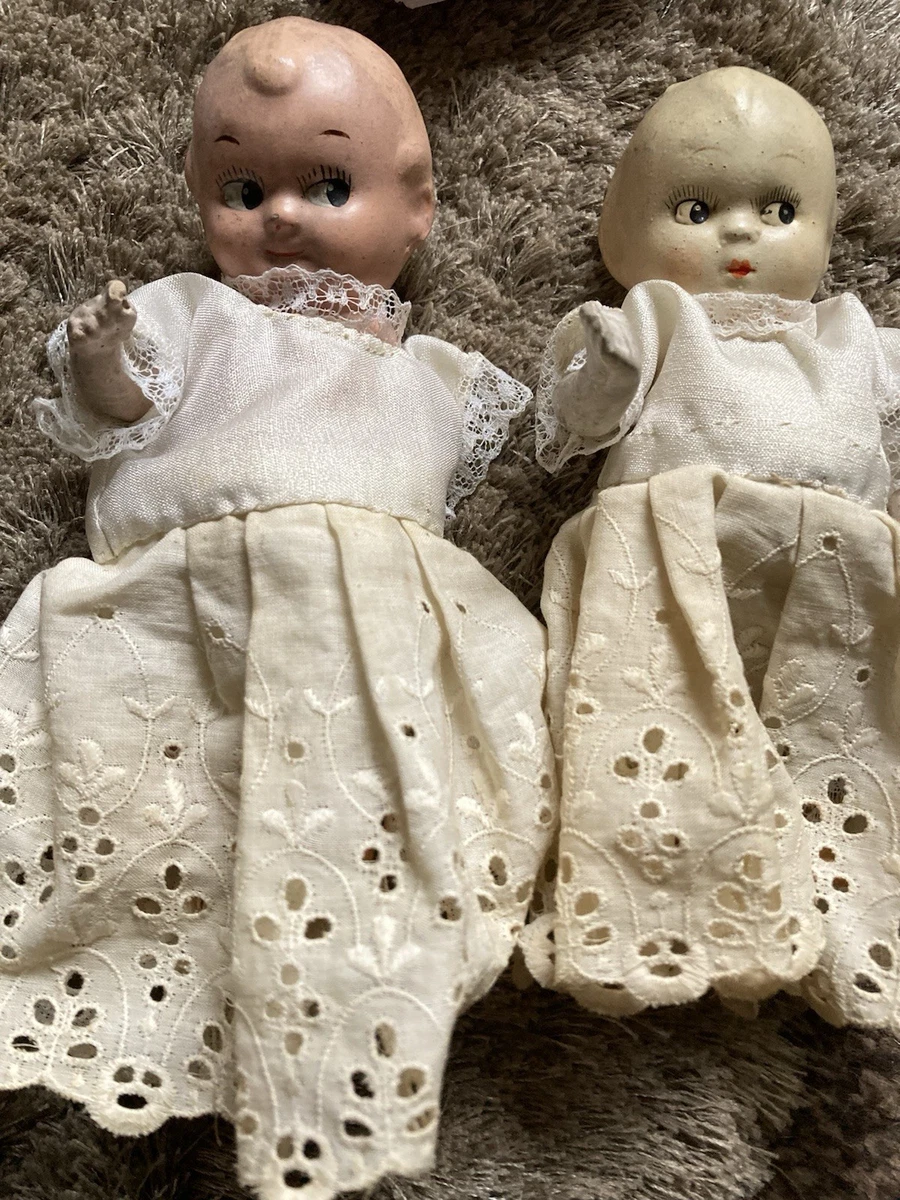 ANTIQUE KEWPIE in Biscuit nessun marchio Restaurato Doll Poupee Vintage
