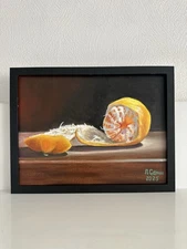 original oil painting Tangerine 18х24см Still Life Wall Art Art For Kitchen Gift