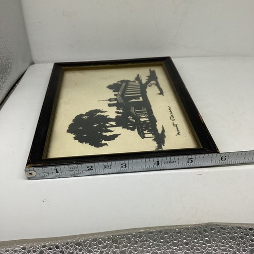 Mount Vernon gerahmte Kunst schwarze Silhouette 8 x 6 Zoll - Bild 7 von 7