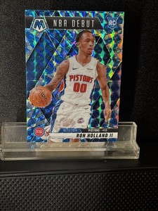 2024-25 Panini Mosaic NBA Debut Ron Holland II #258 Reactive Blue Mosaic Prizm