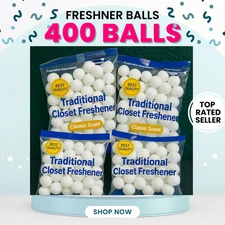 400 Balls Long-Lasting Freshener Balls – For Drawers, Laundry & Linen Spaces
