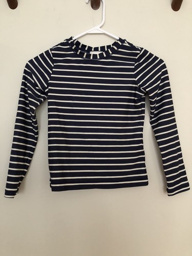 (2) Hanna Andersson Rash Guard Long Sleeve Swim Top Shirt Size 130 8 Pink & Blue - Picture 2 of 3