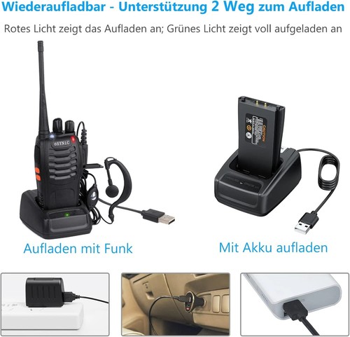 2x Walkie Talkie Set Handfunkgerät 16 Kanäle Sprechengeräte UHF 400-470MHZ - Bild 4 von 12