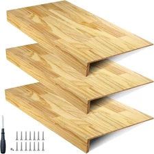 16 * 36 in Wooden Wire Shelf Cover 3 PCS Removable 36 x 16 inch, Wood Color 