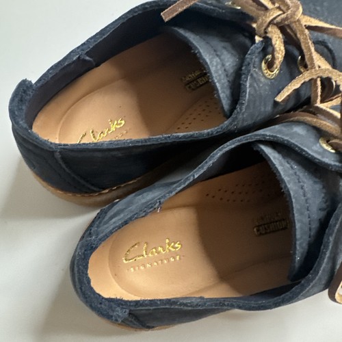 8M CLARKS Signature Nubuck Suede Leather Crepe Sole Lace Up Shoes Clarkwood - Picture 4 of 9