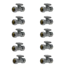 10 Pack XFITTING 5/8" OD x 5/8" OD Compression Straight Ball Valve, Lead Free