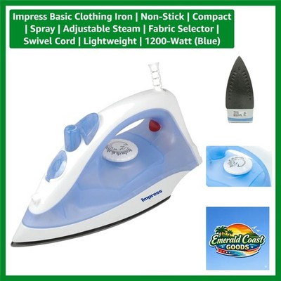 Multi-Function Compact Clothing Iron in Blue | Adjustable Steam & Spray Options