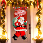 Christmas Door Curtain Flag Outdoor  New Year Christmas Decoration Hanging Cloth