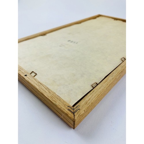 Arte da parete vintage essiccata pressata fiori selvatici cornice legno massello artista firmata 12,5" - Foto 10 di 11
