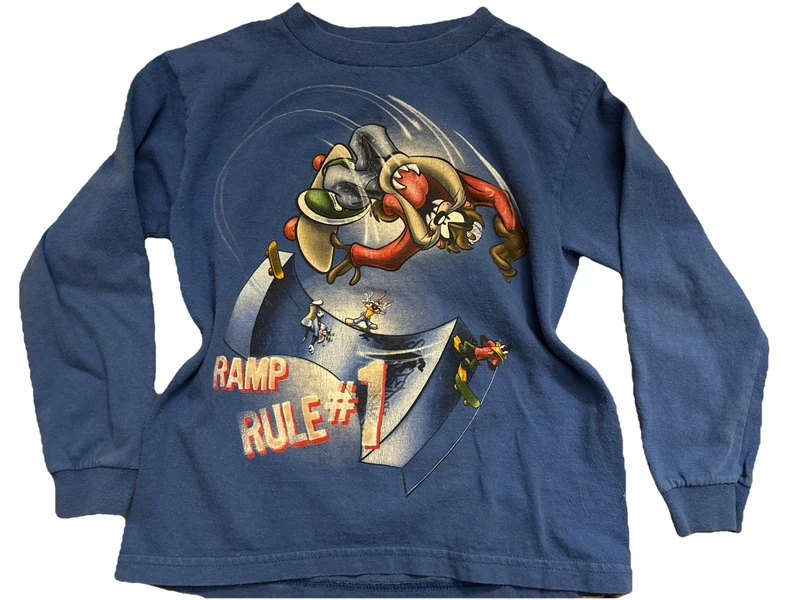 Vintage 90s Y2K Looney Tunes Skateboard Long Sleeve