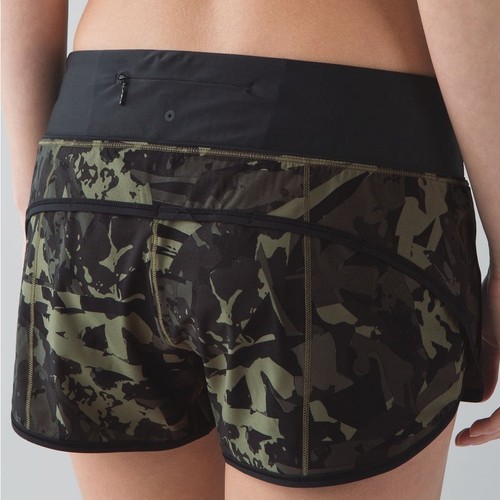 Lululemon Speed Short *H2OPop Cut Fatigue Green Black / Schwarz - Größe 6 - Bild 2 von 7