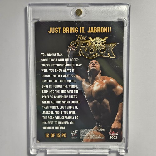 Tarjeta de recuerdos Rock WWF WWE campeón del pueblo estuche rígido para conservación de colección - Imagen 2 de 8