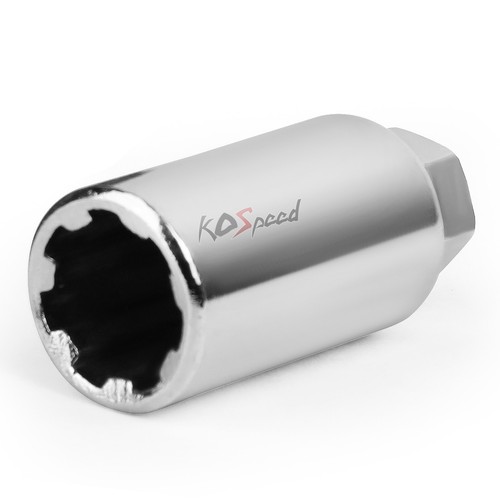 20x Open-End Gun Metal M12x1.5 24mmOD 50mm Lug Nuts+Key for Conical Wheels - Picture 5 of 5