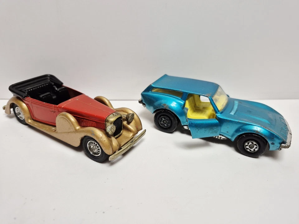 Vintage 1970s Diecast Vehicle Lot Matchbox Lesney, Lagonda, Corvette, Speedkings - Image 3 of 4