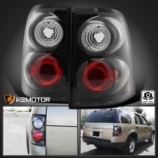 Black Fits 2002-2005 Ford Explorer 4dr Tail Lights Brake Lamps Pair Replacement