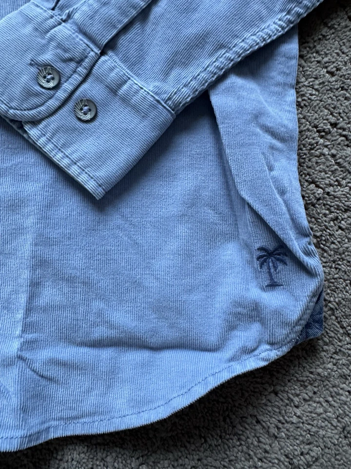 Camisa Tommy Bahama Para Hombre Coastline Pana Desvanecimiento del Sol Abotonada Azul Talla M $138 Foto 2 de 4