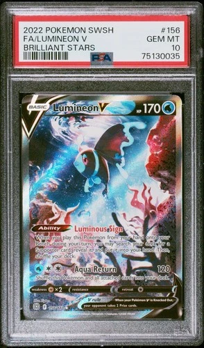 Pokemon Lumineon V 156 PSA 10 Brilliant Stars