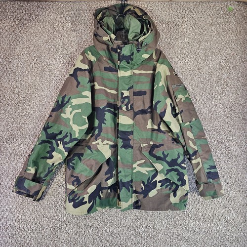 Military Parka Camoflauge Jacket Mens Medium Cold Weather Full Zip Hooded