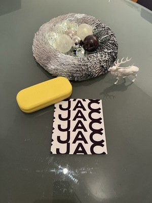 Neues, unbenutztes Marc Jacobs Brillenetui Leder Neon & Microfasertuch NP149 