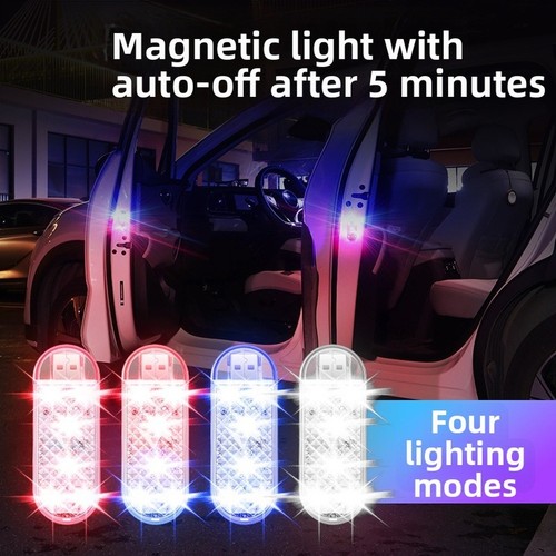 Magnetic Car Door LED Indicator Light with USB Charge Auto Puddle Lamp - Picture 4 of 20