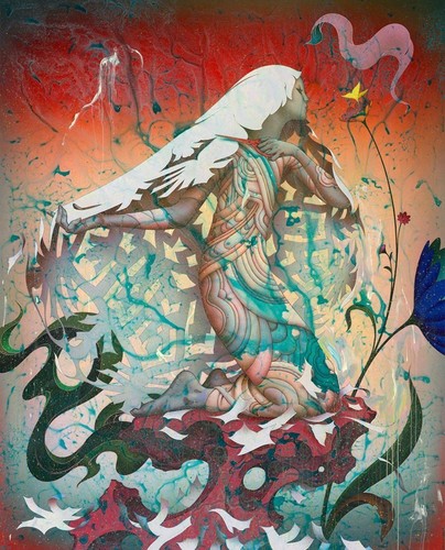 James Jean Eternal Spiral 2024 quality original contemporary art in 12x16" frame - Picture 2 of 2