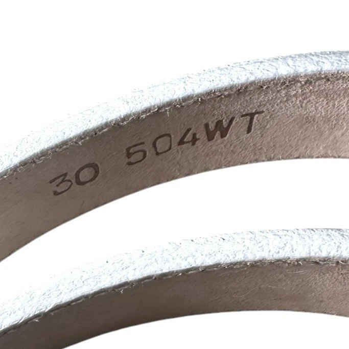 Fivela de cinto Justin White couro-prata Concho couro bovino tamanho 30 1992 VINTAGE 504WT - Imagem 4 de 4