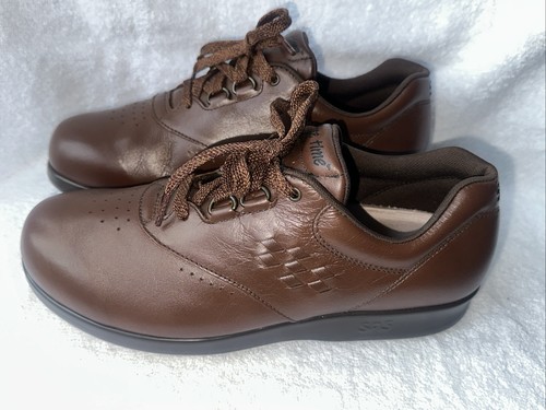 SAS braune Leder Schnürschuhe Sneaker Walking Komfort Schuhe FREIZEIT Größe 8,5 Weite - Bild 7 von 11