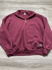 Russell Athletics Vintage 1990s Quarter Zip Up Sweatshirt Size 2xl Usa Made Rare