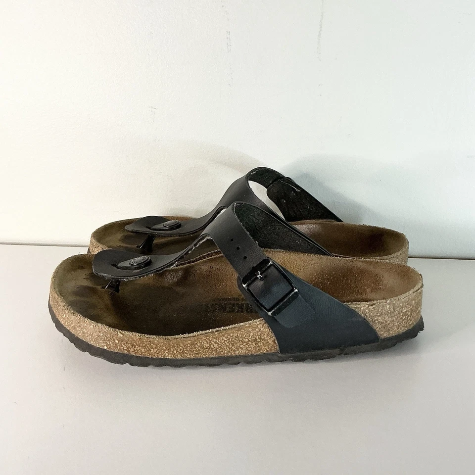 Sandalia Birkenstock Gizeh para mujer talla 7/7,5 EUR 38 cuero marrón ajuste regular Foto 2 de 4