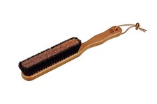 Natural Pig Bristle/Bronze Wire Clothes Brush with Oiled Pearwood Handle, 10-...