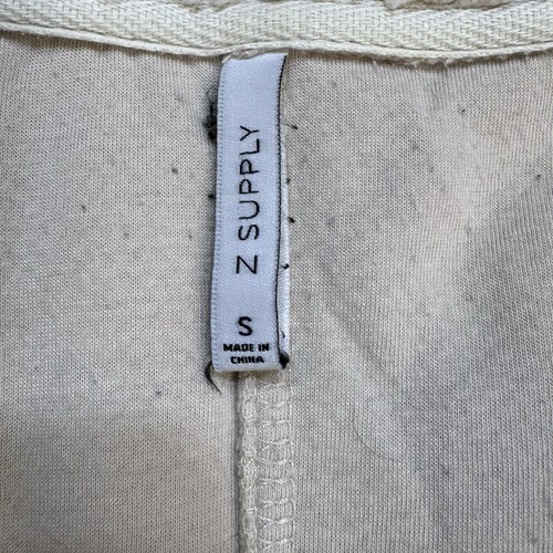 Z Supply Sherpa cardigan aperto davanti donna taglia small panna accogliente autunno caldo - Foto 11 di 12