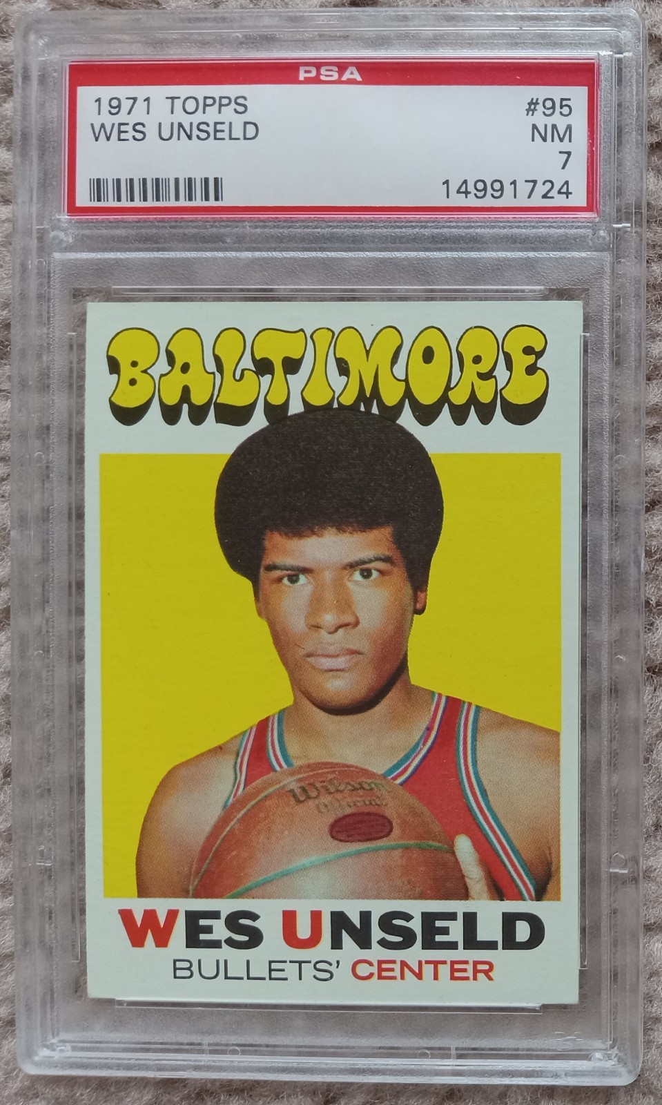 1971 Topps #95 Wes Unseld PSA 7 Baltimore Bullets