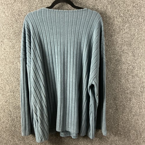 Women’s plus size pullover sweater 4 XL  ribbed lace blue V Neck - Picture 5 of 9