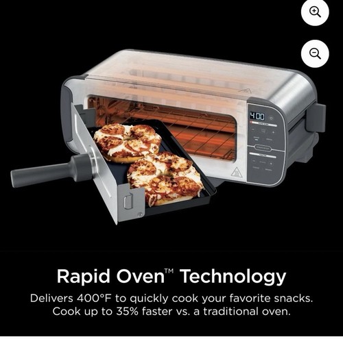 New NINJA FOODI 2 IN 1 FLIP TOASTER 2 SLICE COMPACT TOASTER OVEN ST100 - Picture 5 of 8