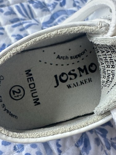 JOSMO Walker White Leather Beginner Baby Shoes Size 2 1/2 Arch Support - Picture 9 of 16