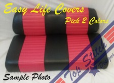 QUILT Vinyl EZ-GO TXT-RXV Golf Cart Custom Front Seat Covers Set Staple On DIY
