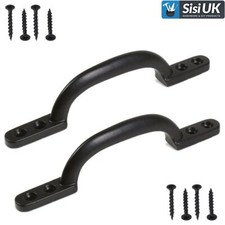 2x Black Hot Bed Pull Handles Shed Door Gate Kitchen Cupboard Indoor Outdoor !!!