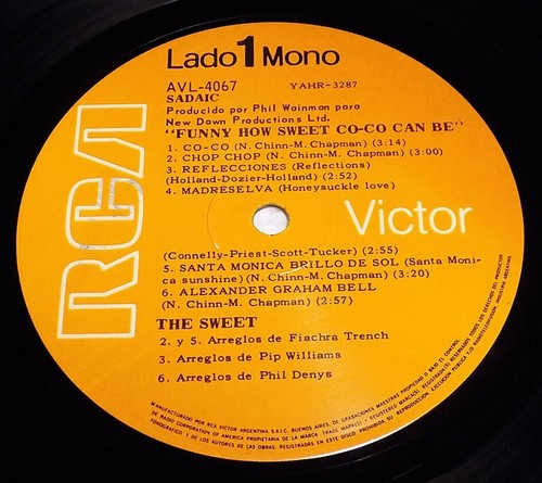 THE SWEET Funny How Rare Promo Mono 1st press Argentina LP Alexander Graham Bell - Picture 4 of 7