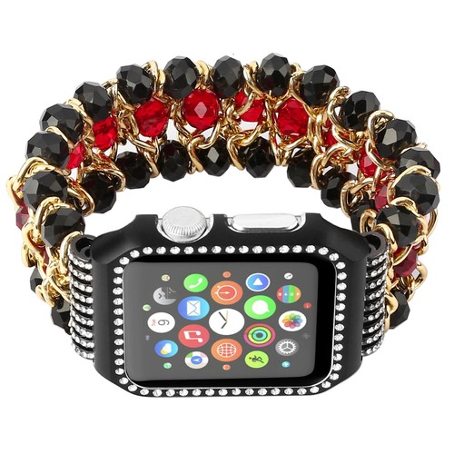 Brillante Correa de Reloj de Pulsera con Estuche para Apple Watch 38mm-45mm - Imagen 45 de 54