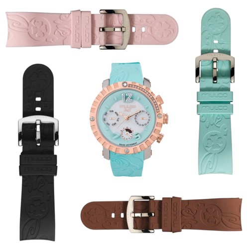 Silicone strap for Mulco Nuit MW5-1622-413 turquoise watch - Picture 1 of 9