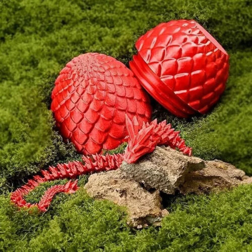 3D Printed Dragon Eggs with dragon , Articulated Crystal Dragon in Egg - Picture 5 of 16